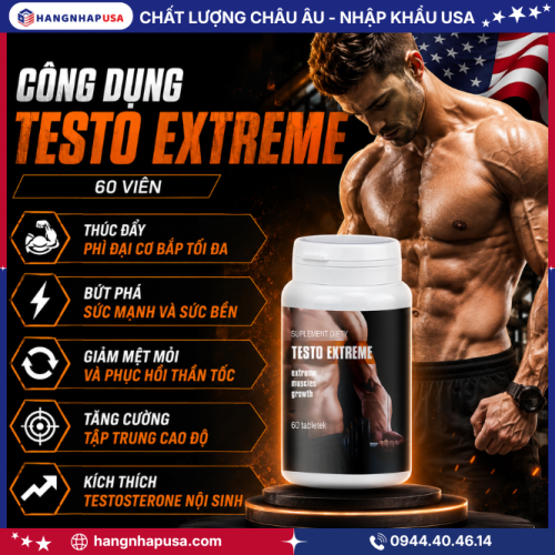 Công dụng viên uống tăng cơ TESTO EXTREME 60 viên