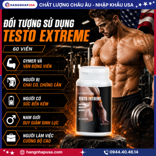 Đối tượng sử dụng TESTO EXTREME 60 viên