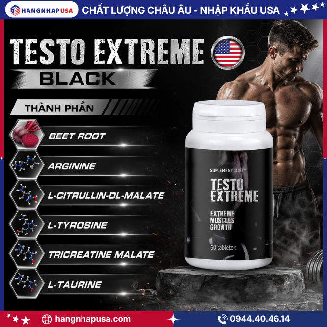 Thành phần của TESTO EXTREME BLACK 60 viên
