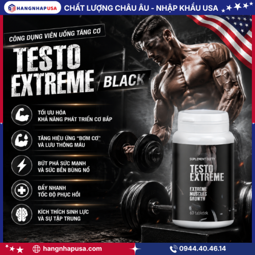 Công dụng viên uống tăng cơ TESTO EXTREME BLACK 60 viên