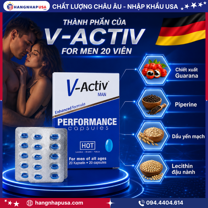 Thành phần của V-Activ For Men 20 viên