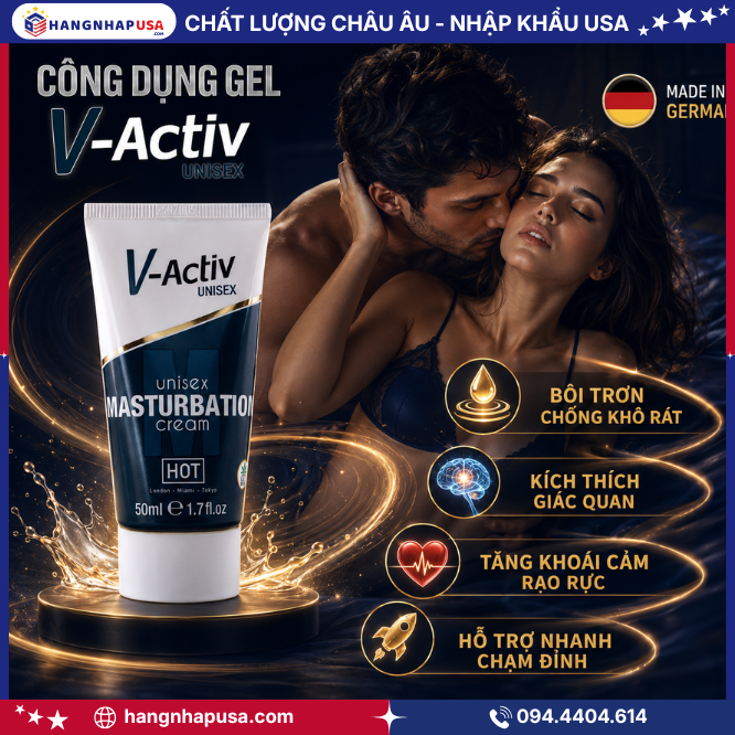 Công dụng gel kích thích giác quan và cực khoái V-Activ Masturbation Cream Unisex 50ml