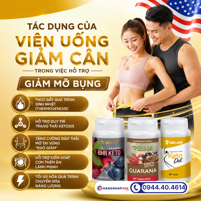 Tác dụng của viên uống giảm cân trong việc hỗ trợ giảm mỡ bụng