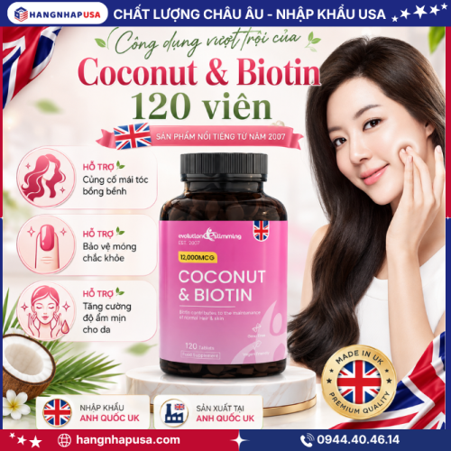 Công dụng vượt trội của Coconut & Biotin 120 viên