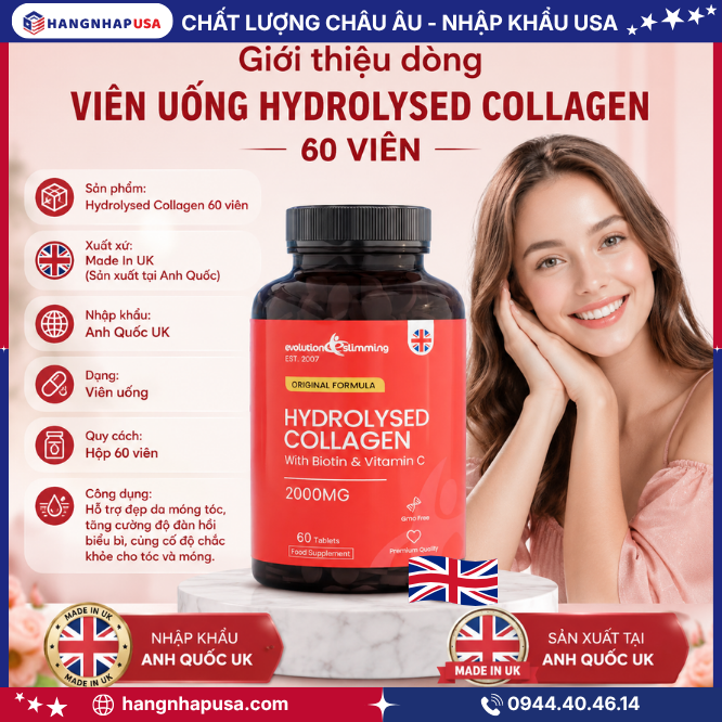 Giới thiệu dòng viên uống Hydrolysed Collagen 60 viên