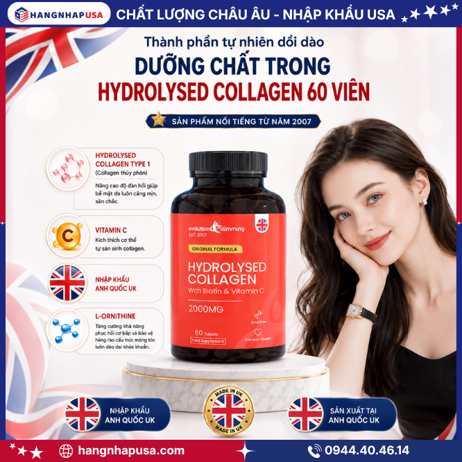 Thành phần tự nhiên dồi dào dưỡng chất trong Hydrolysed Collagen 60 viên