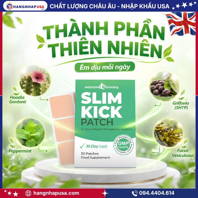 Thành phần tự nhiên của miếng dán giảm cân Slim Kick 30 miếng