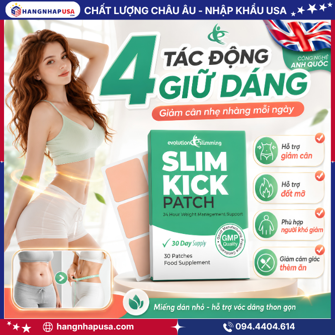 Tác dụng của miếng dán giảm cân Slim Kick 30 miếng