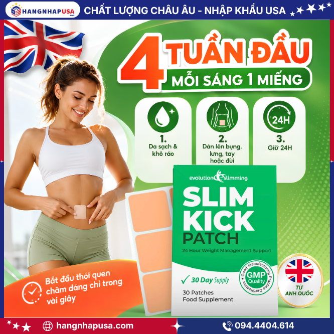 Cách sử dụng miếng dán giảm cân Slim Kick 30 miếng - 4 tuần đầu