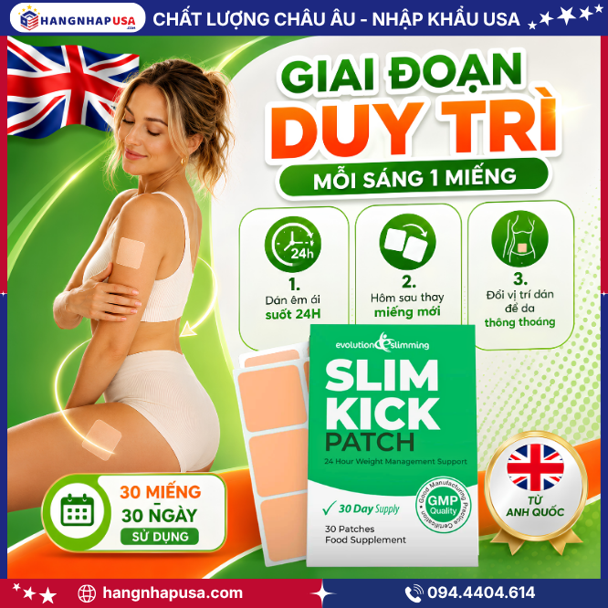 Cách sử dụng miếng dán giảm cân Slim Kick 30 miếng - Giai đoạn duy trì