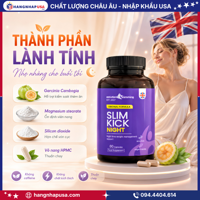 Thành phần tự nhiên, an toàn của viên uống giảm cân Slim Kick Night 2