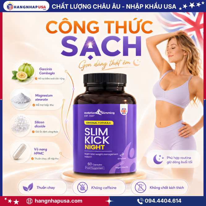 Thành phần tự nhiên, an toàn của viên uống giảm cân Slim Kick Night