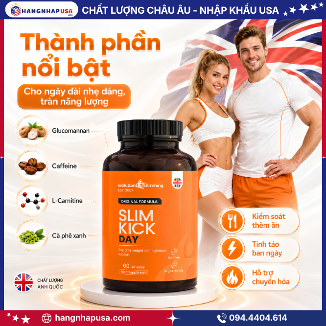 Thành phần độc đáo, hiệu quả vượt trội của viên uống giảm cân Slim Kick Day