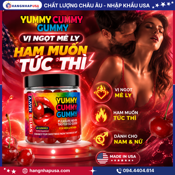 Thông tin về sản phẩm Swiss Navy Yummy Cummy Gummy 60 viên