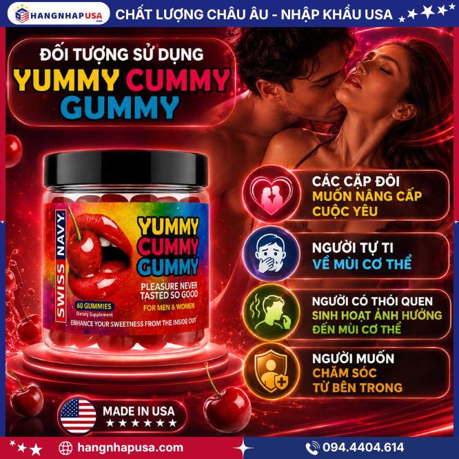 Đối tượng sử dụng Swiss Navy Yummy Cummy Gummy 60 viên