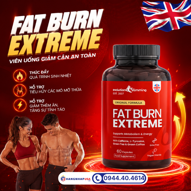 Viên uống giảm cân an toàn Fat Burn Extreme 60 viên
