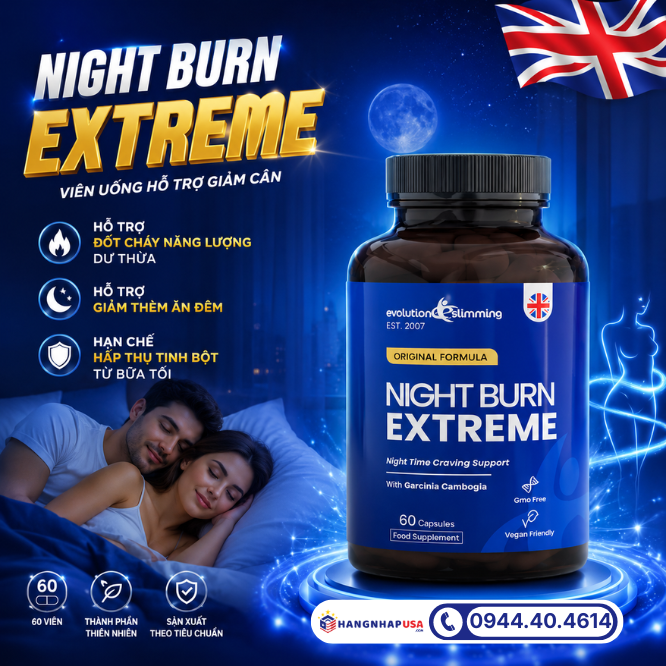 Viên uống hỗ trợ giảm cân Night Burn Extreme 60 viên