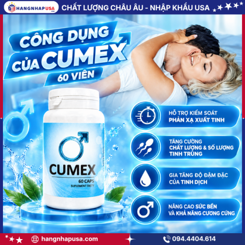 Công dụng của viên uống chống xuất tinh sớm CUMEX 60 viên