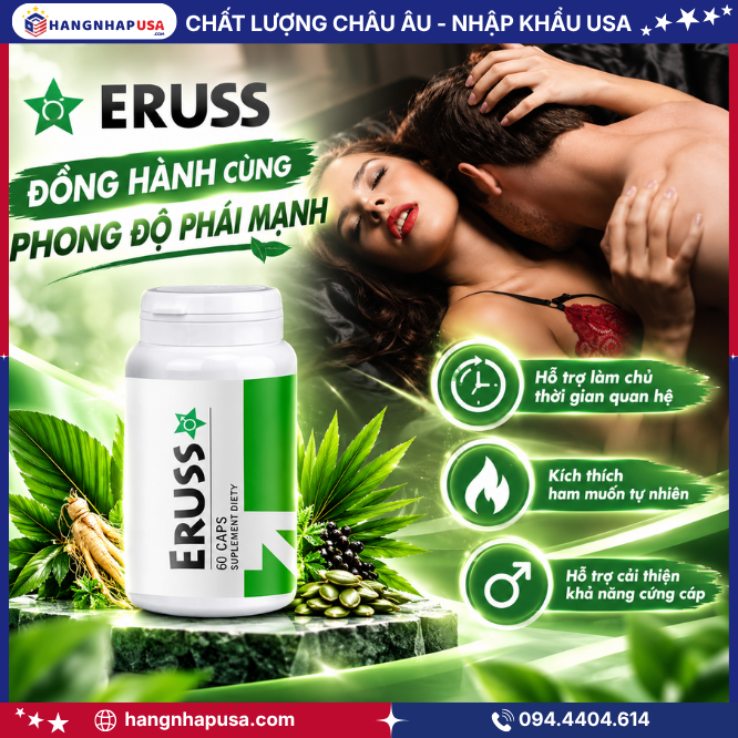 Công dụng của viên uống chống xuất tinh sớm ERUSS 60 viên