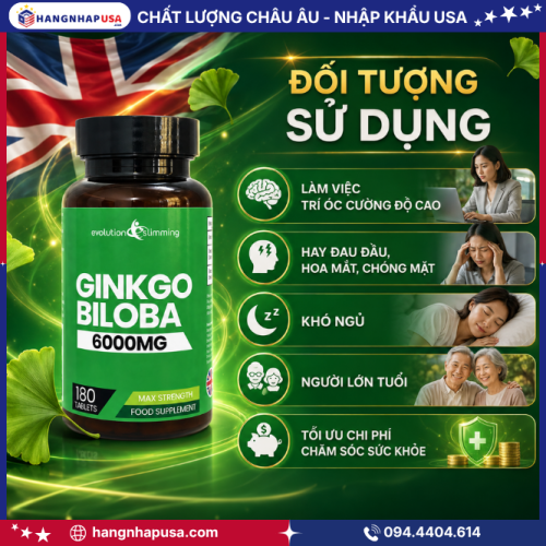 Đối tượng sử dụng Ginkgo Biloba 6000mg 180 viên